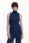 Desigual ストラップ付きニットtシャツ In Blue