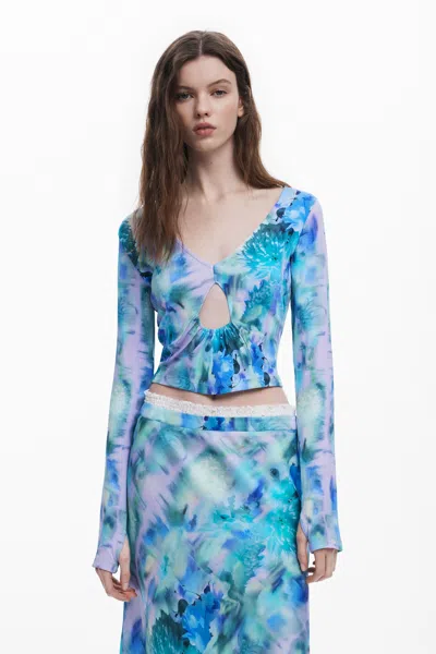 Desigual カットアウトtシャツ Collina Strada In Blue