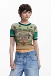 DESIGUAL 風景柄のニットTシャツ