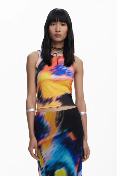 Desigual T-shirt Designed By Mr. Christian Lacroix In Material Finishes