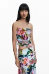 Desigual T-shirt Designed By Mr. Christian Lacroix In Material Finishes