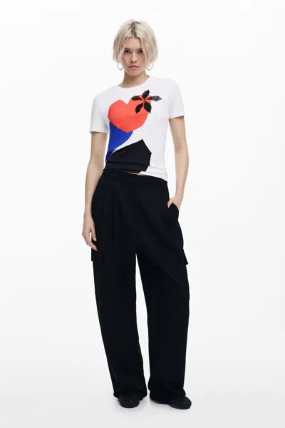 Desigual T-shirt Designed By Mr. Christian Lacroix In White