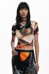 Desigual T-shirt Designed By Mr. Christian Lacroix In White
