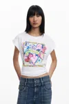 Desigual アートスクエアtシャツ In White