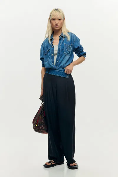 Desigual Tailored Pants Combined In Blue