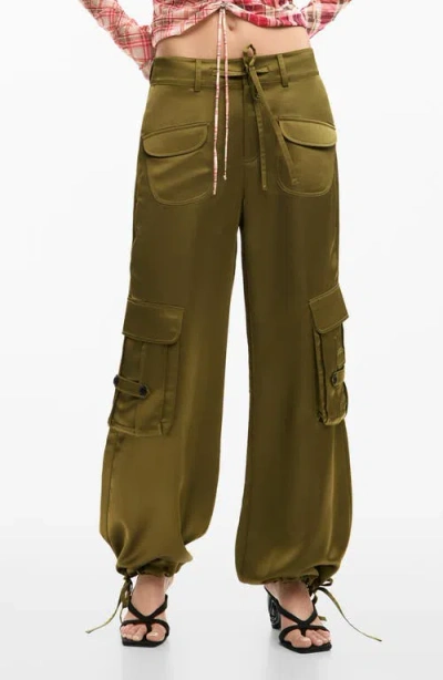 Desigual Taper Cargo Pants In Green