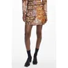 Desigual Textured Floral Pull-on Miniskirt In Orange