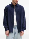 Desigual Textured Striped Shirt In Blue
