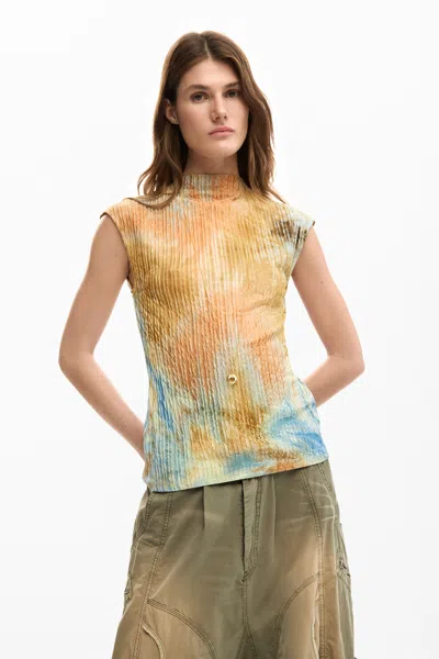 Desigual Textured T-shirt In Multi