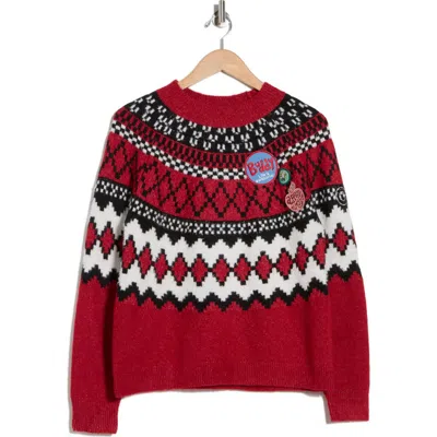 Desigual Thick Gauge Sweater In Red