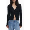 Desigual Thin Gauge V-neck Cardigan In Black