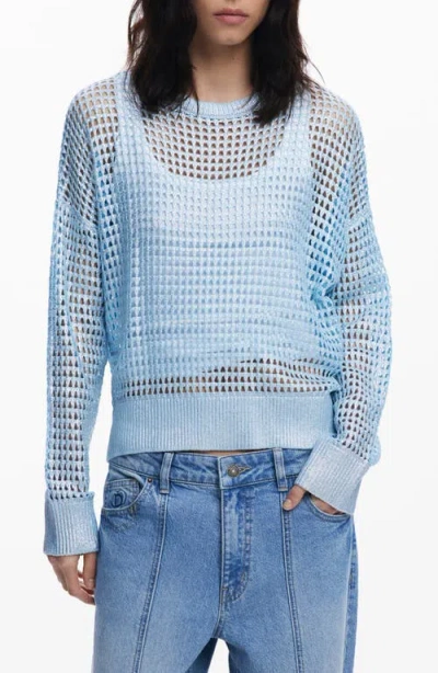 Desigual Thin Guage Sweater In Blue