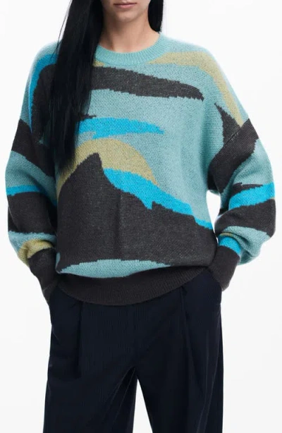 Desigual Thunder Bay Sweater In Green