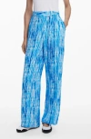 Desigual Tie Dye Print Wide Leg Pants In Blue