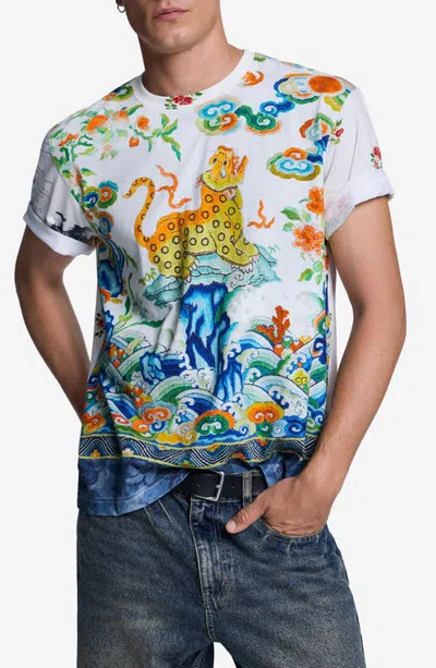Desigual Tiger Graphic T-shirt In Multi