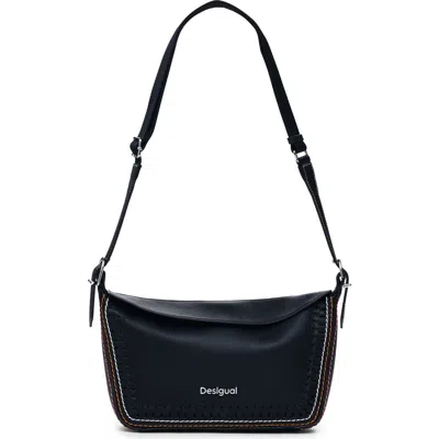 Desigual Topstitch Detail Faux Leather Shoulder Bag