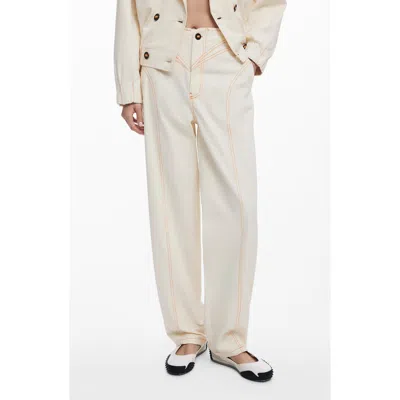 DESIGUAL DESIGUAL TOPSTITCH DETAIL STRETCH COTTON PANTS
