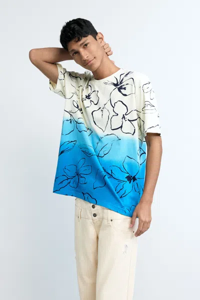 Desigual Tropical Gradient T-shirt In White