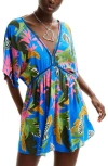 Desigual Tropical Tunic Dress In Blue
