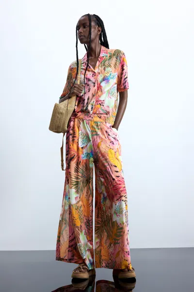 Desigual Tropical Trousers In Multi