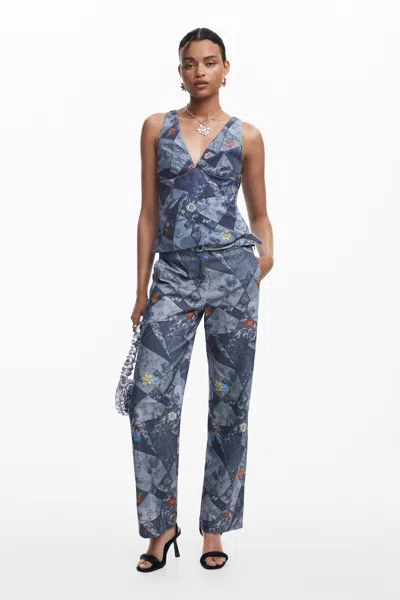Desigual Trousers In Blue