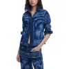 Desigual Palm Tree Denim Jacket In Blue