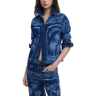 Desigual Trucker Jacket In Blue