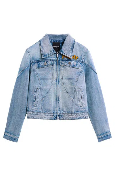 Desigual Trucker Jacket In Blue