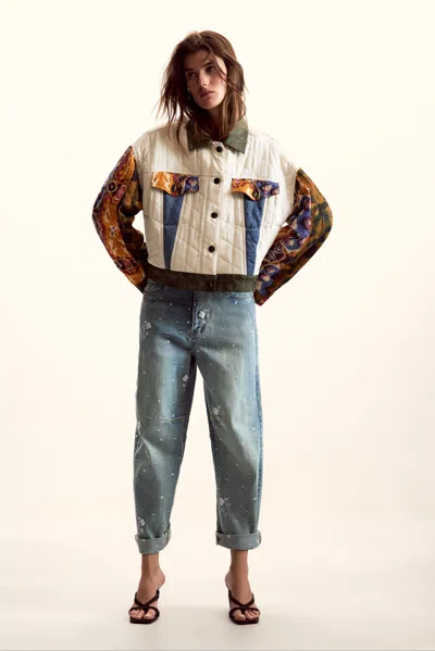 Desigual Trucker Jacket M. Christian Lacroix In White