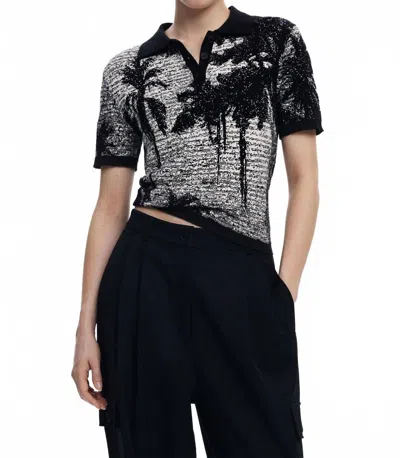 Desigual T-shirt Designed By Mr. Christian Lacroix In Black & White