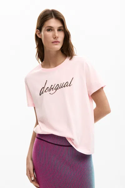 Desigual T-shirt Logo In Pink