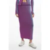 Desigual Vertical Stripe Skirt In Purple