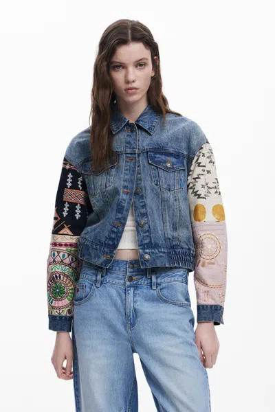 Desigual Tucker Jacket Mandalas In Blue
