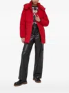 Desigual Tulip Quilted Hooded Jacket In Red