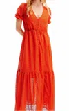 Desigual Tulle Maxi Dress In Poppy