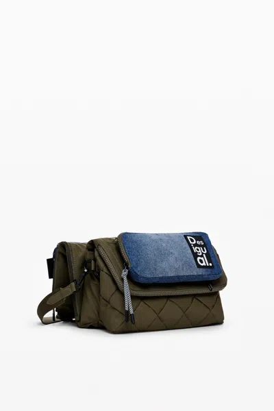 Desigual Two-tone Crossbody Bag In Green