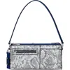 Desigual Two Tone Snake Embossed Shoulder Bag In Blue