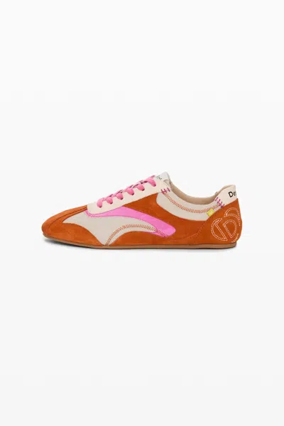 Desigual Two-tone Sneaker In Brown