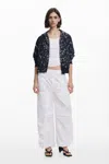 Desigual Convertible Pants With Flowers Tyler Mcgillivary In Black