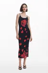 Desigual Tyler Mcgillivary Floral Midi Dress In Black