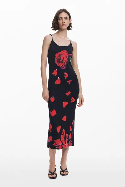 Desigual Tyler Mcgillivary Floral Midi Dress In Black
