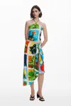 Desigual Tyler Mcgillivary Postcard Knot Top In Material Finishes