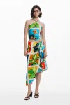 Desigual Tyler Mcgillivary Postcard Knot Top In Material Finishes