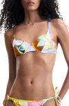 Desigual Printed Triangle Bikini Top In Multi