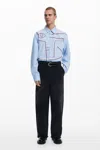 Desigual Upcycled Jeans With Frayed Hem In Blue