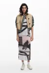 Desigual Fitted Midi Slipdress In White