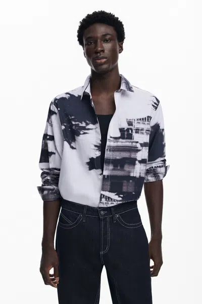 Desigual Urban Print Shirt In Black