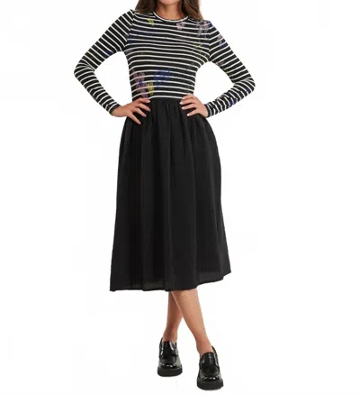 Desigual Vest Raya Hibrida Long Sleeve Dress In Black