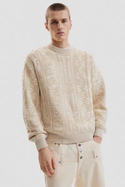 Desigual Vintage Knit Sweater In Neutral
