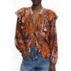 Desigual Paisley Button-up Shirt In Brown
